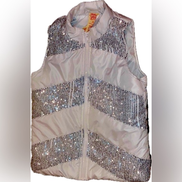 Shimmery Girls Girly Sparkling Shimmery Puffer Vest for Girls - Picture 1 of 5